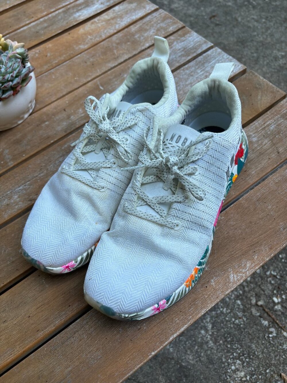 NOBULL Floral Trainer Shoes White Women’s Size 9 CrossFit Gym